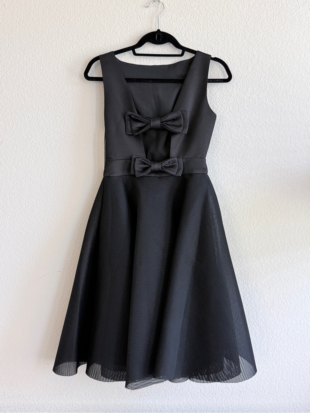 Black Bow-Accent Party Dress